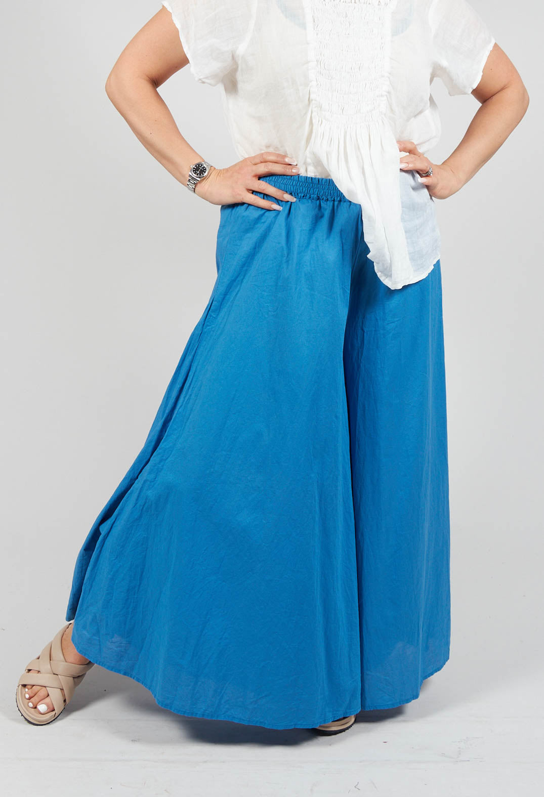 Wide Leg Trousers in Indigo
