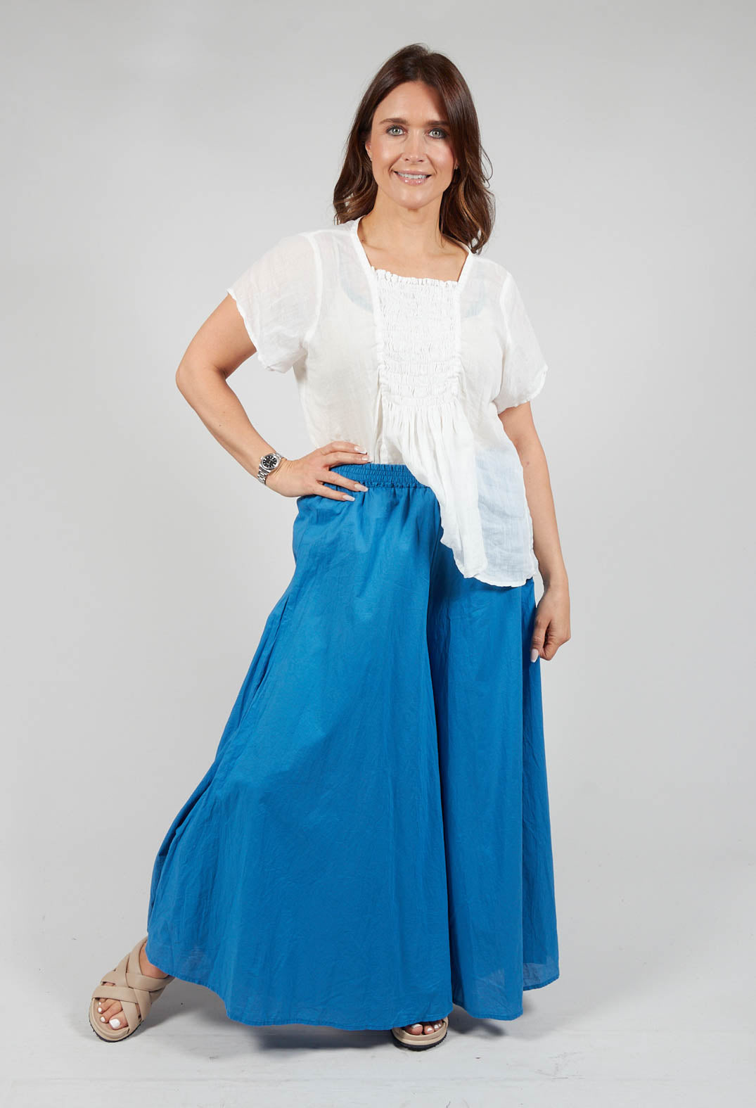 Wide Leg Trousers in Indigo