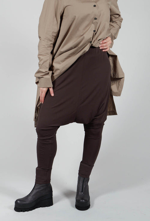 Drop Crotch Leggings in Brown