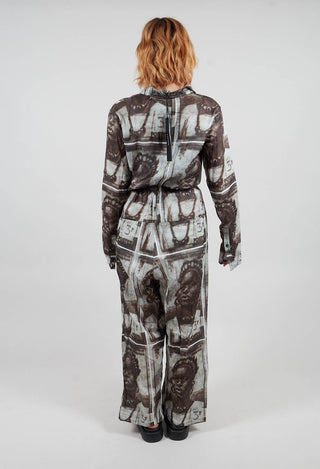 Jumpsuit in Brown Print