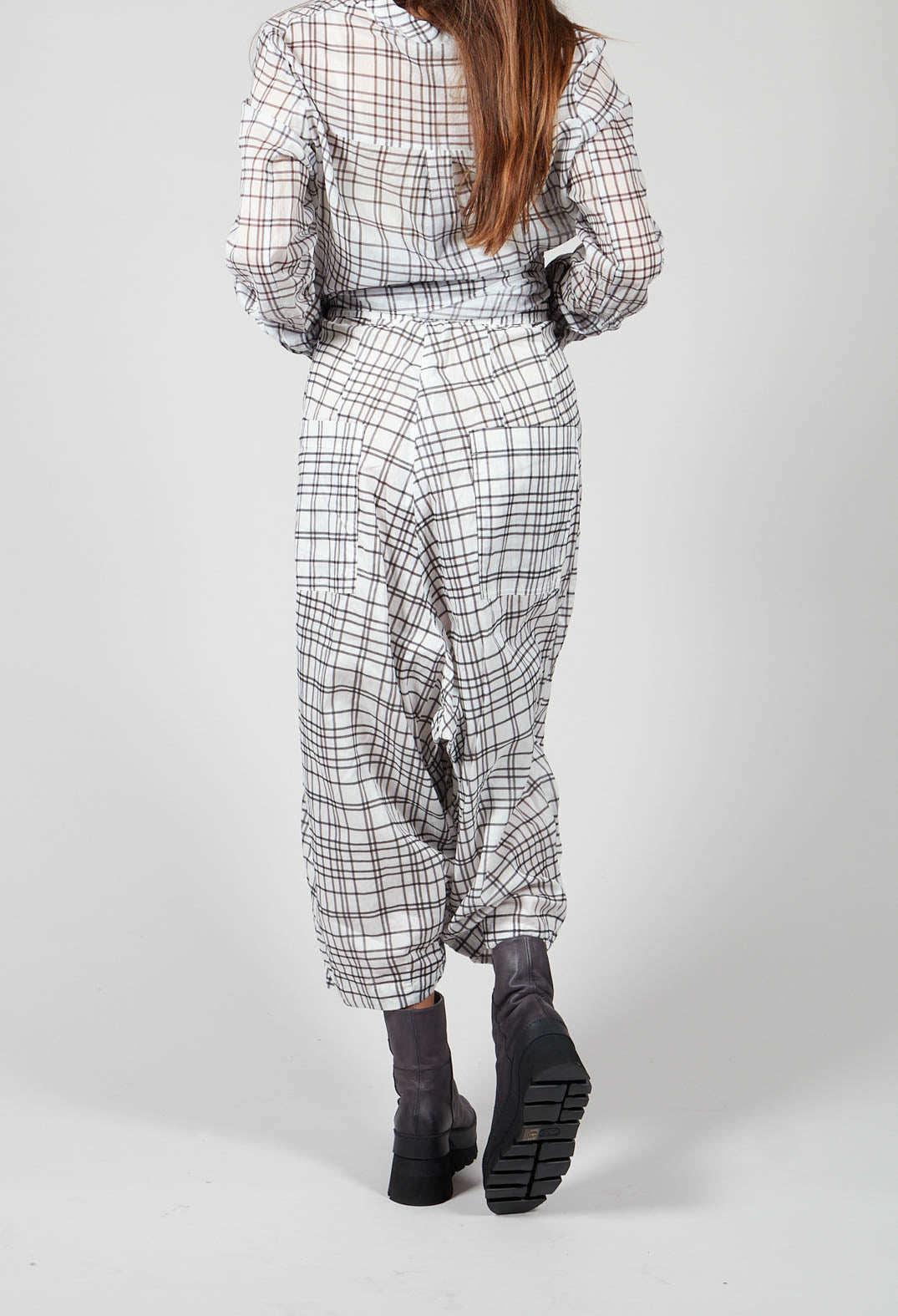 Balloon Trousers in Black Check