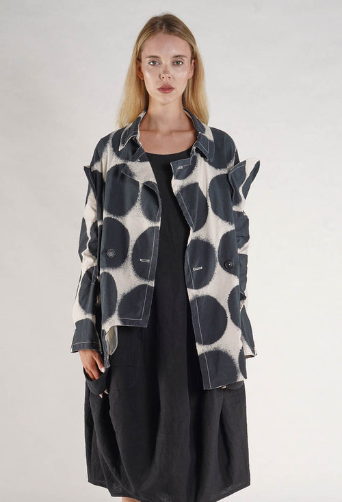 PRE-ORDER - Double Breasted Jacket in Electric Print - 1631111 (Pictured in Black Print)