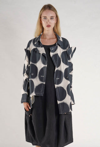 PRE-ORDER - Double Breasted Jacket in Ketchup Print - 1631111 (Pictured in Black Print)