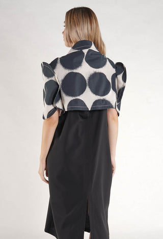 PRE-ORDER - Cropped Round Sleeve Jacket in Electric Print - 1631114 (Pictured in Black Print)