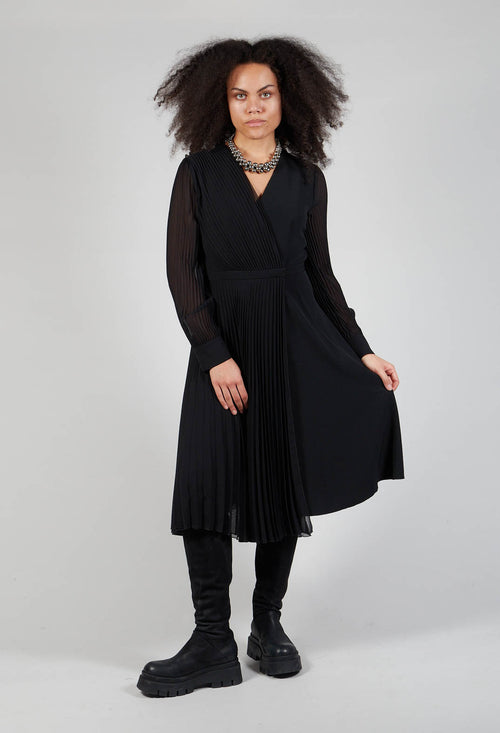 Wrap Midi Dress in Black