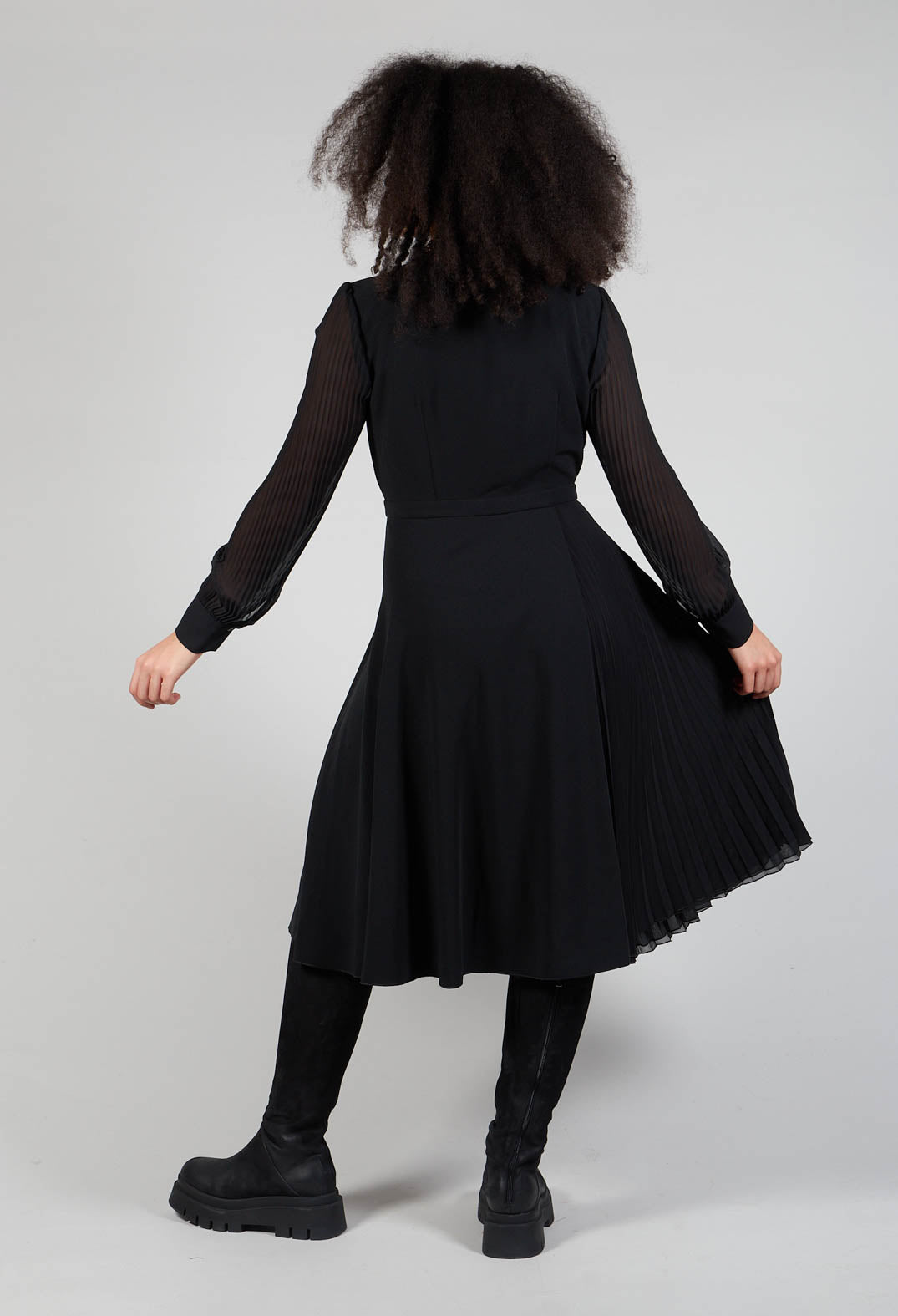 Wrap Midi Dress in Black