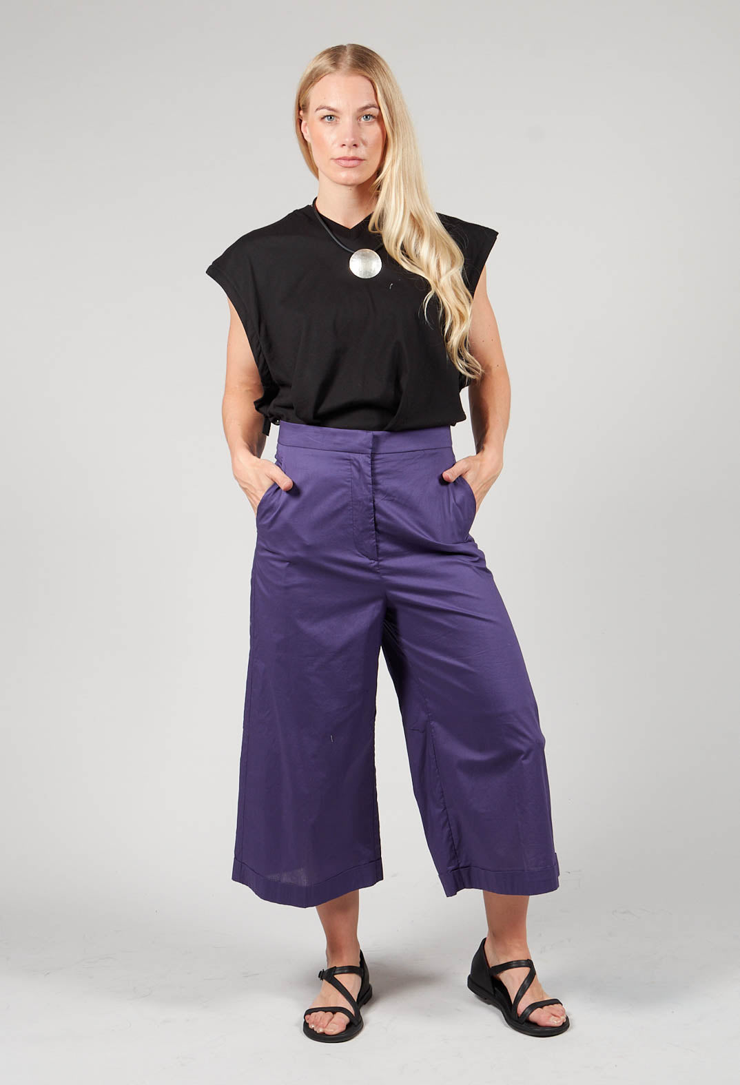 Wide Leg Culottes in Nebelung Purple
