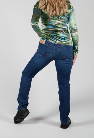 Straight Leg Denim Jeans in Blue