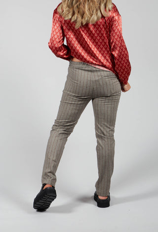 Pinstripe Cigarette Trousers in Alabaster