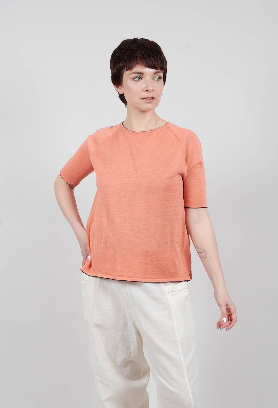 Top Key Short Sleeves in Dusty Pink