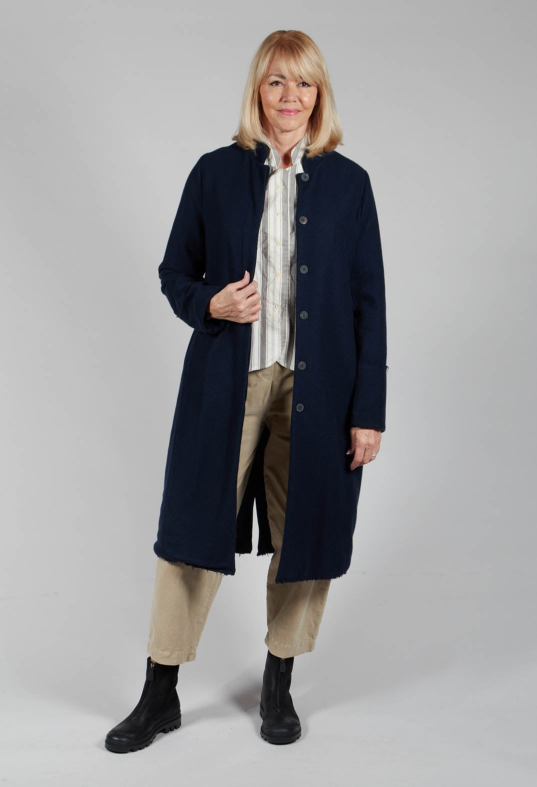 Cashmere Duster Coat in Abiss