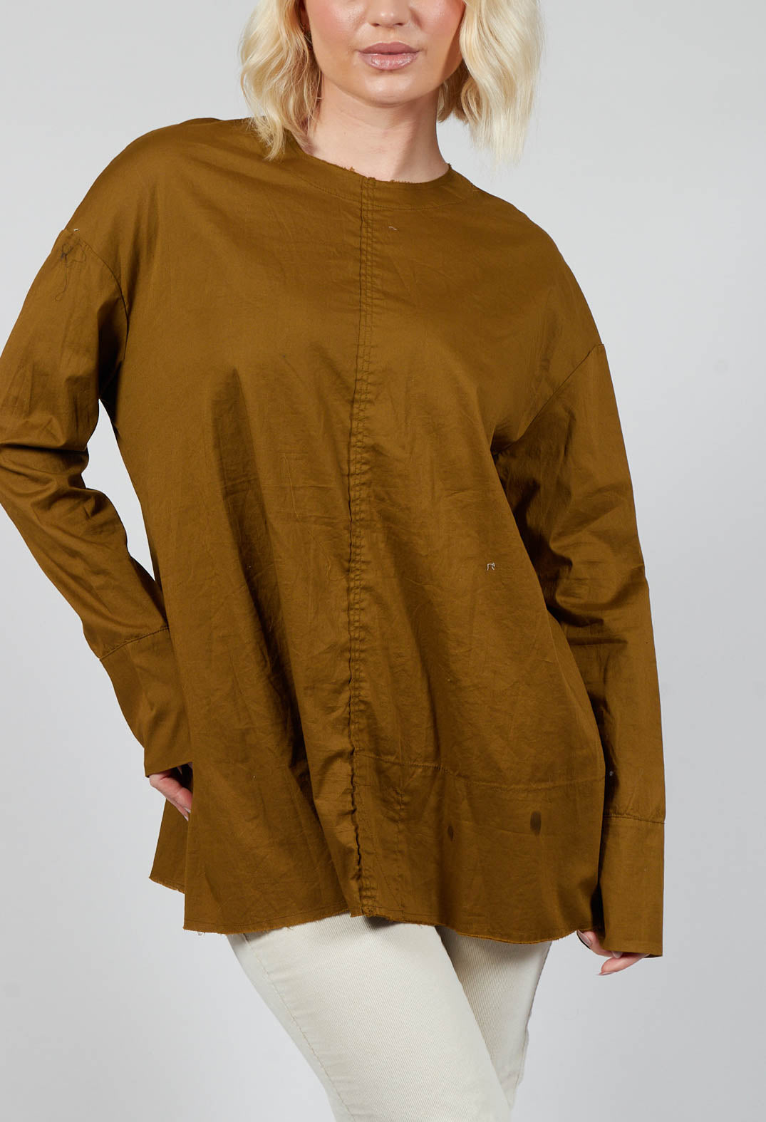 Gathered Back Top in Oliva