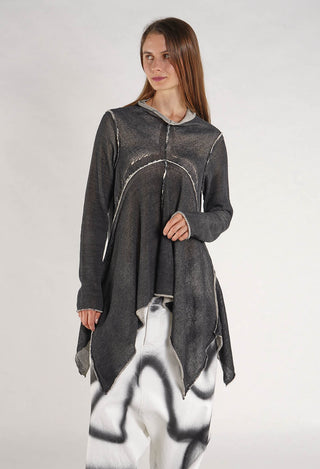 PRE-ORDER - Asymmetric Raw Edge Jumper in Ice/Marshmallow - 1720711 (Pictured in Black/Marshmallow)