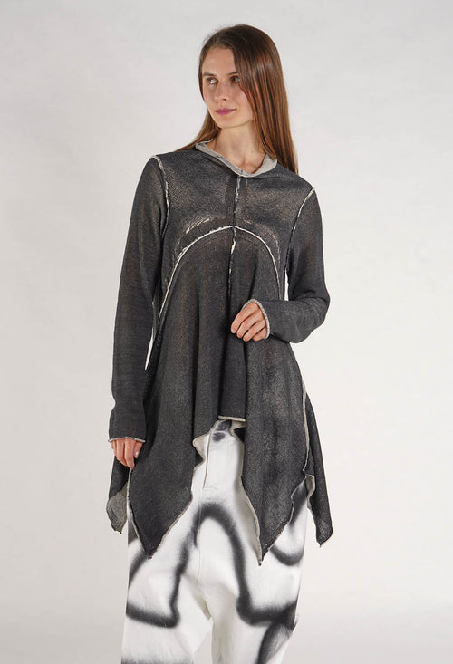 PRE-ORDER - Asymmetric Raw Edge Jumper in Ketchup/Marshmallow - 1720711 (Pictured in Black/Marshmallow)