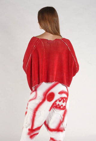 PRE-ORDER - Cropped Oversized Jumper in Ice/Marshmallow - 1720713 (Pictured in Ketchup/Marshmallow)