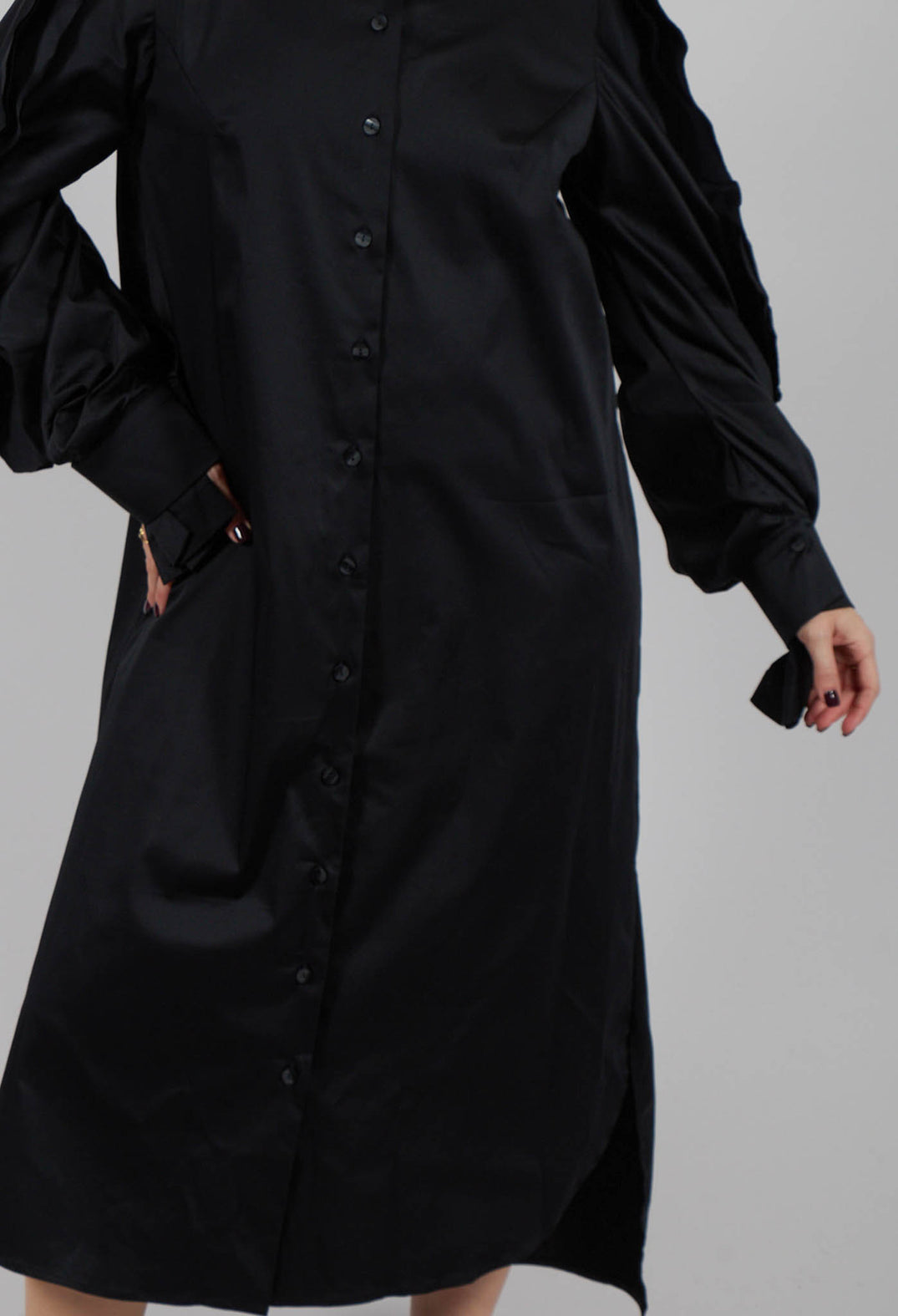 Elea Shirt Dress in Black