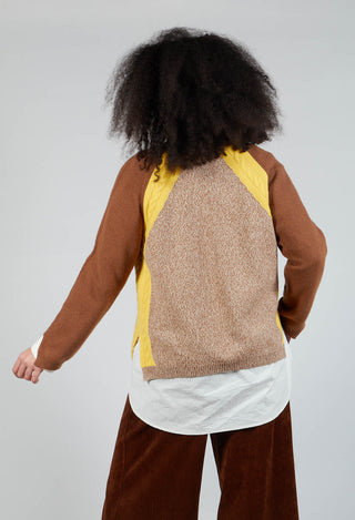 Colourblock Jumper in Brown