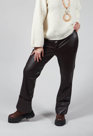 Leather Trousers in Espresso Brown