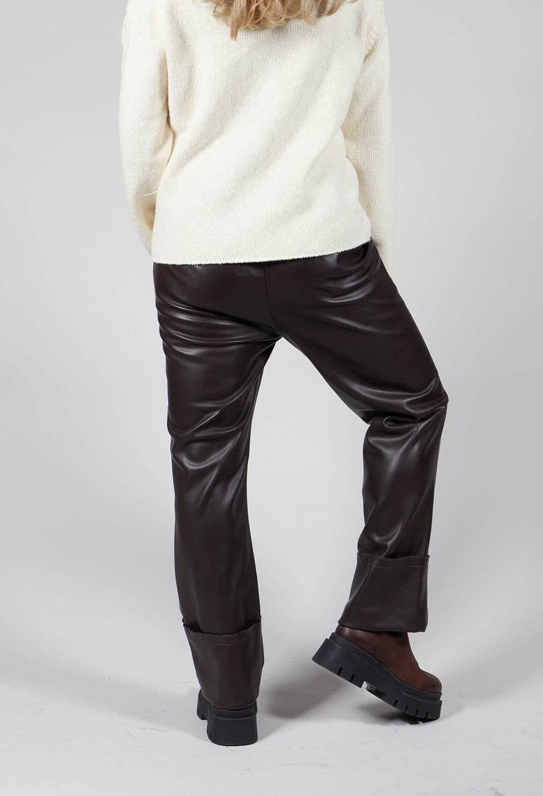 Leather Trousers in Espresso Brown