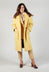 Longline Wool Coat in Cream Yellow