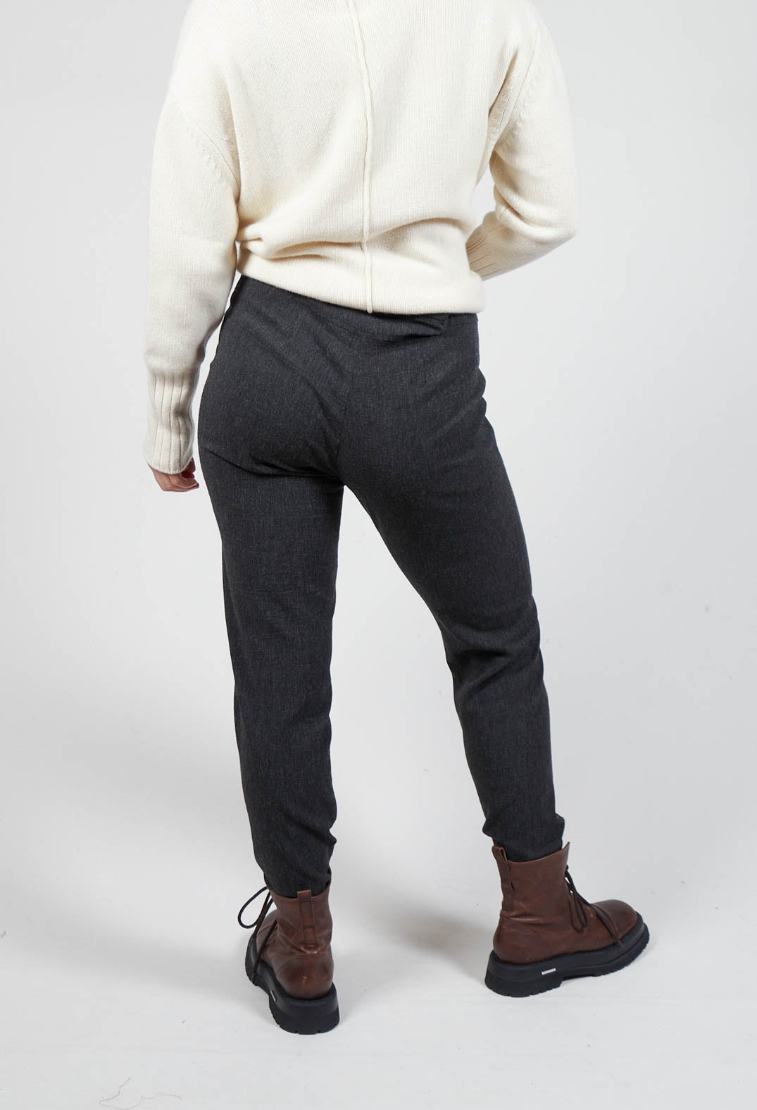 Woven Tapered Trousers in Grey
