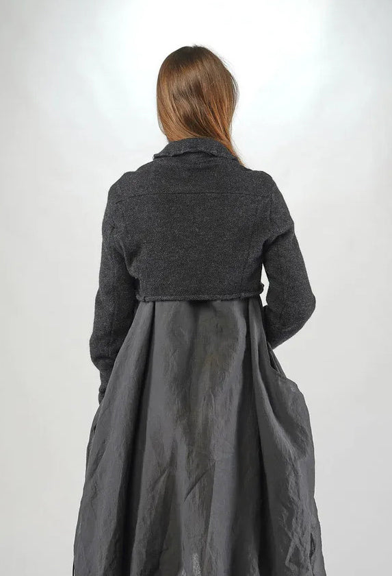 PRE-ORDER - Cropped Button Through Cardigan in Bone (Pictured in Crow Mel) - 1757103