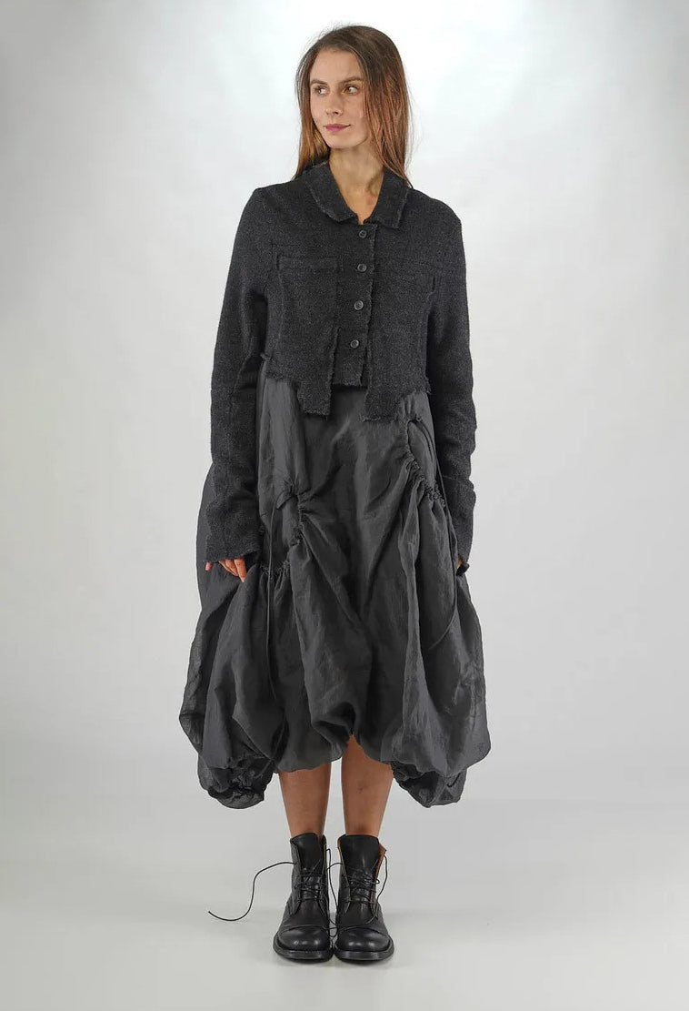 PRE-ORDER - Cropped Button Through Cardigan in Bone (Pictured in Crow Mel) - 1757103
