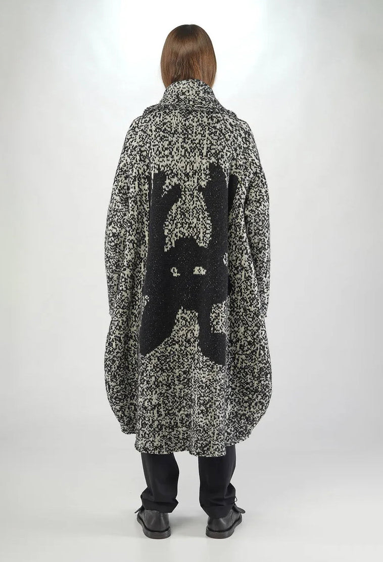 PRE-ORDER - Knitted Coat in Bone Jacquard - 1757201