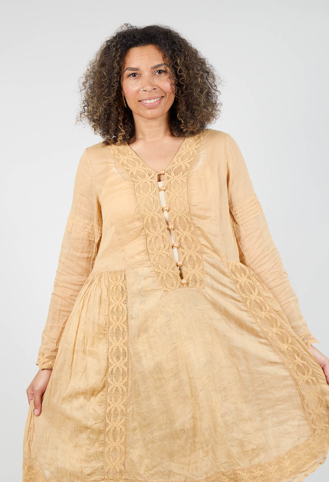 Ewa I Walla Organdie Dress in Amber | Olivia May