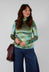 Velvet Turtleneck Top in Verde / Blu