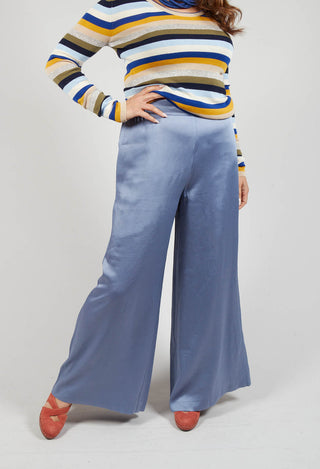 Wide Leg Trousers in Indaco