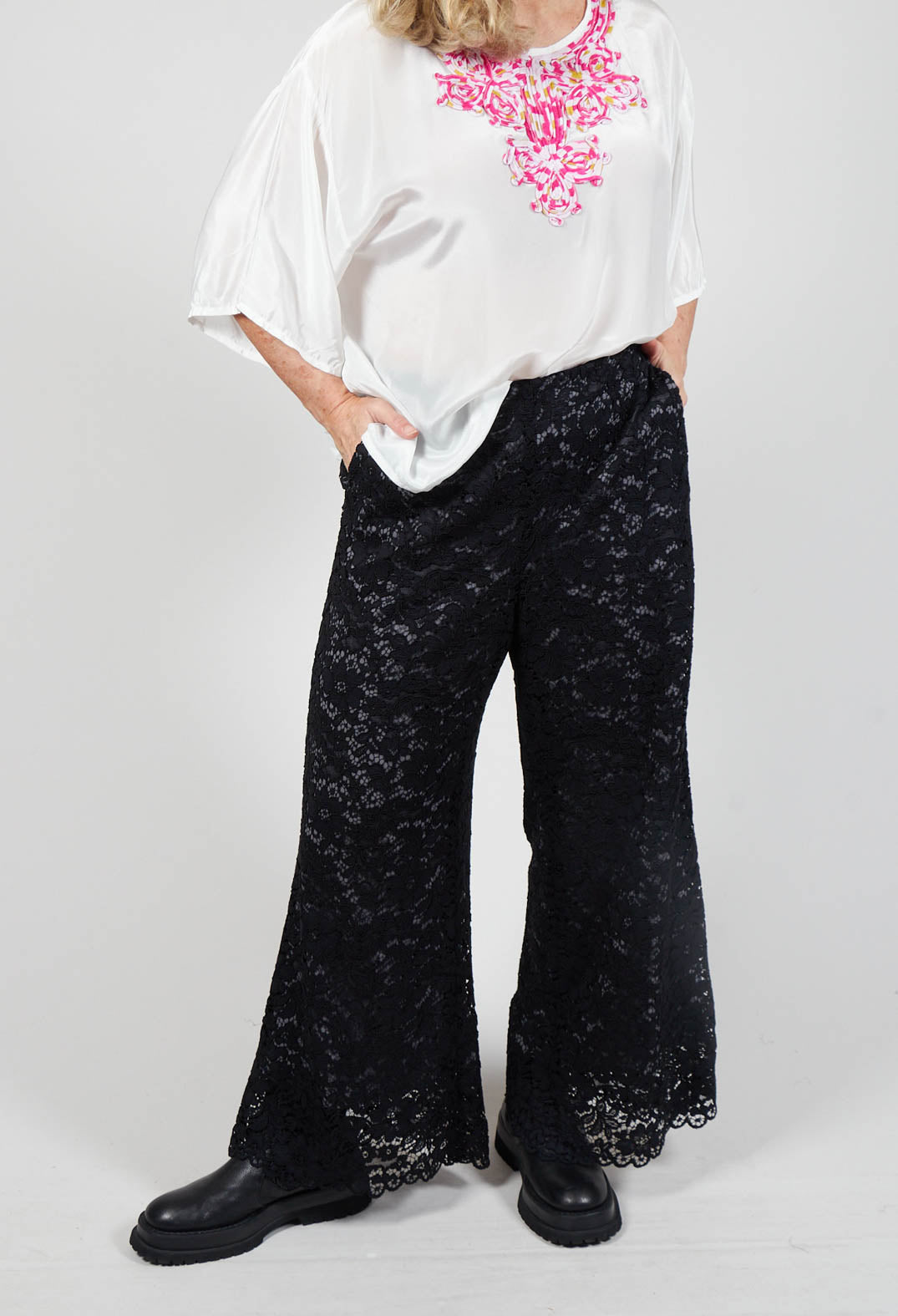 Flared Trousers in Black