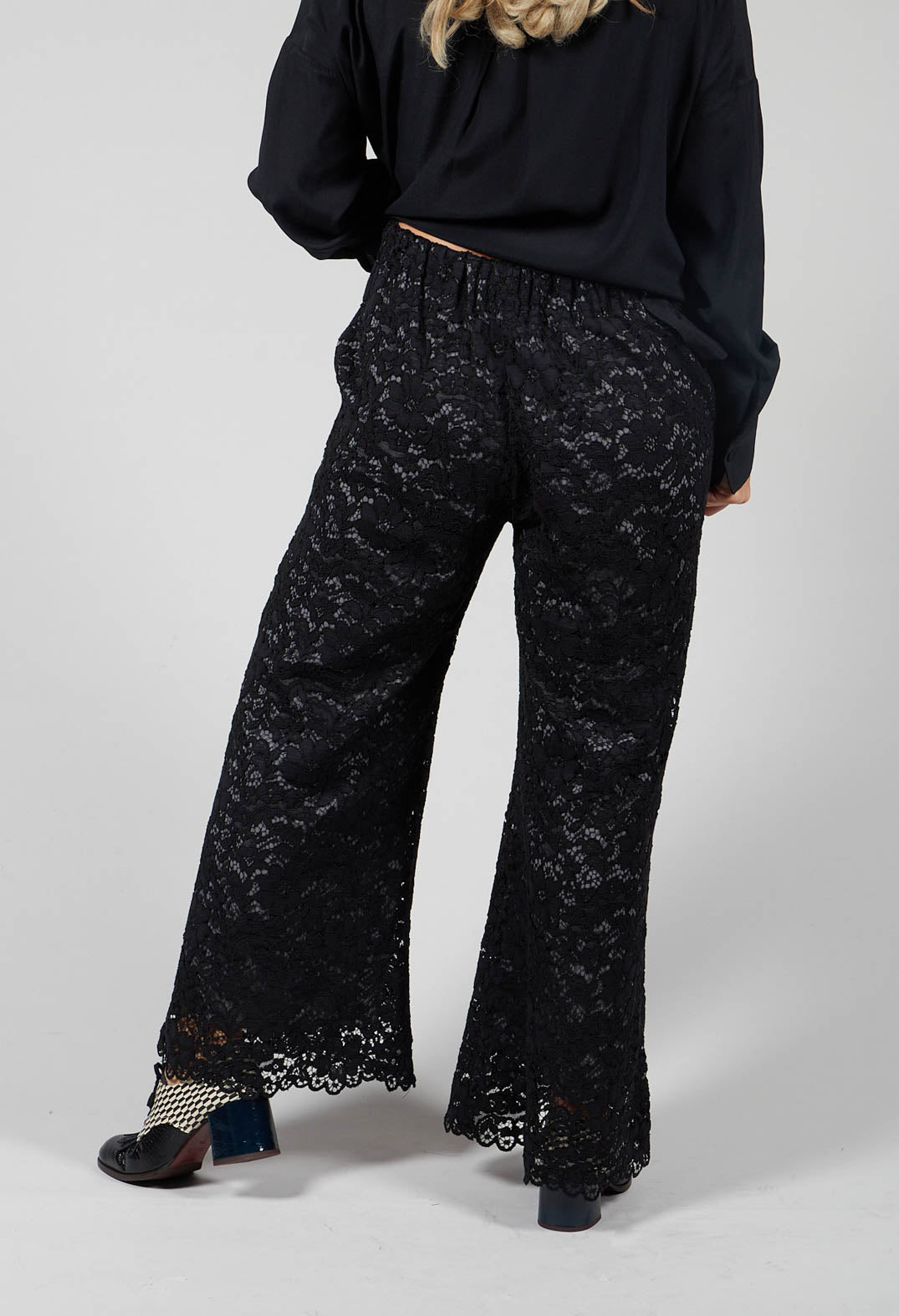 Flared Trousers in Black