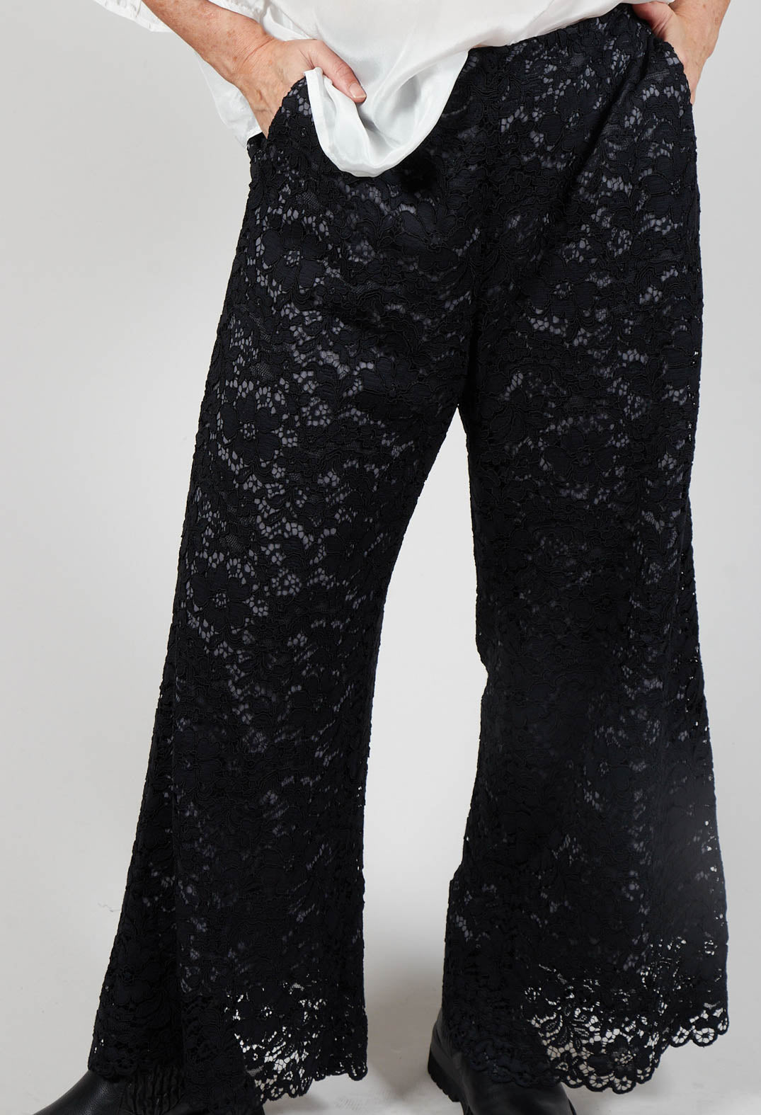 Flared Trousers in Black