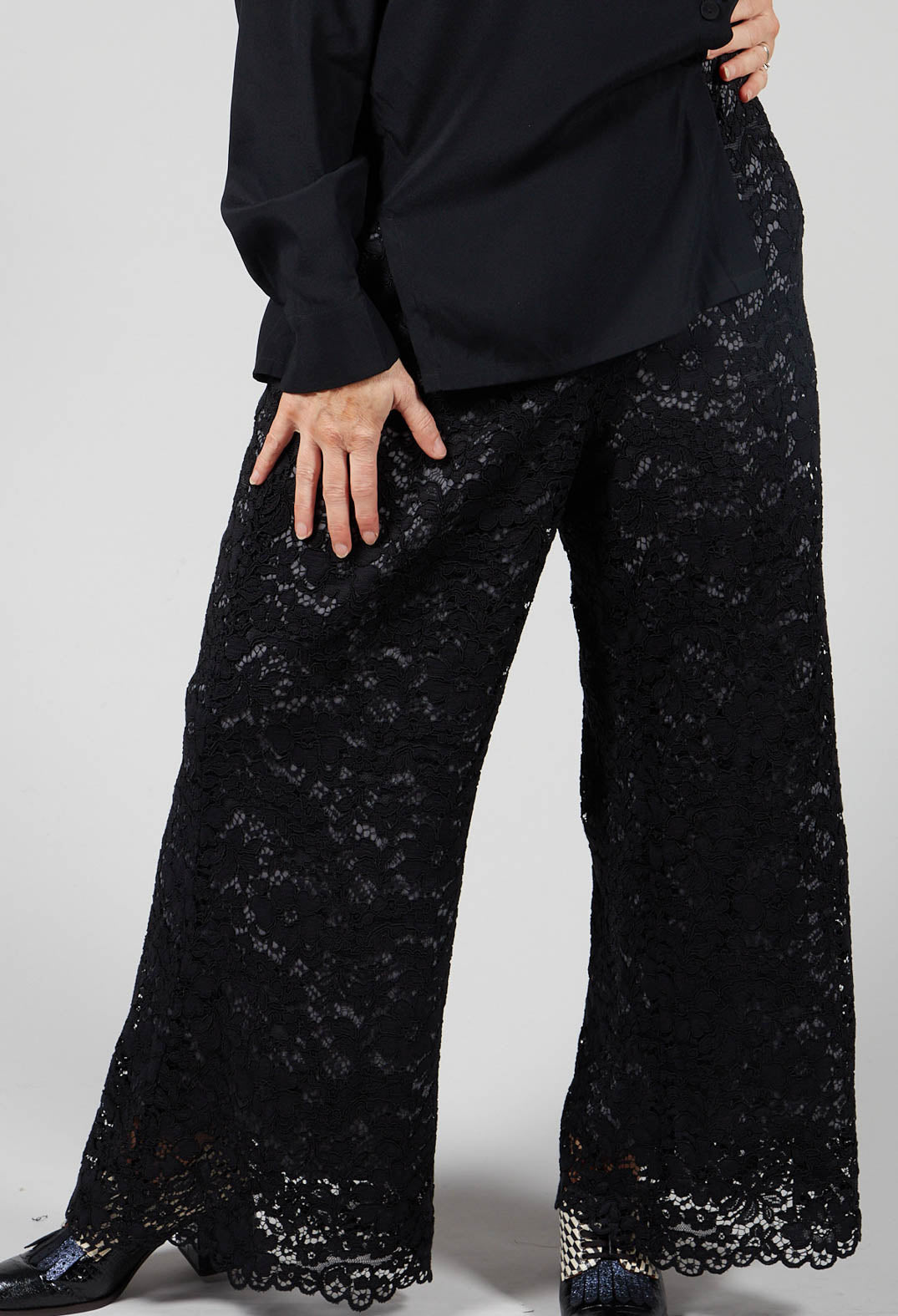 Flared Trousers in Black