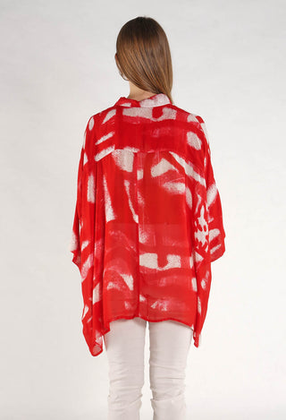 PRE-ORDER - Semi Sheer Longline Shirt in Electric Print - 1770407 (Pictured in Ketchup Print)