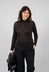 Fine Knit Turtleneck Top in Black