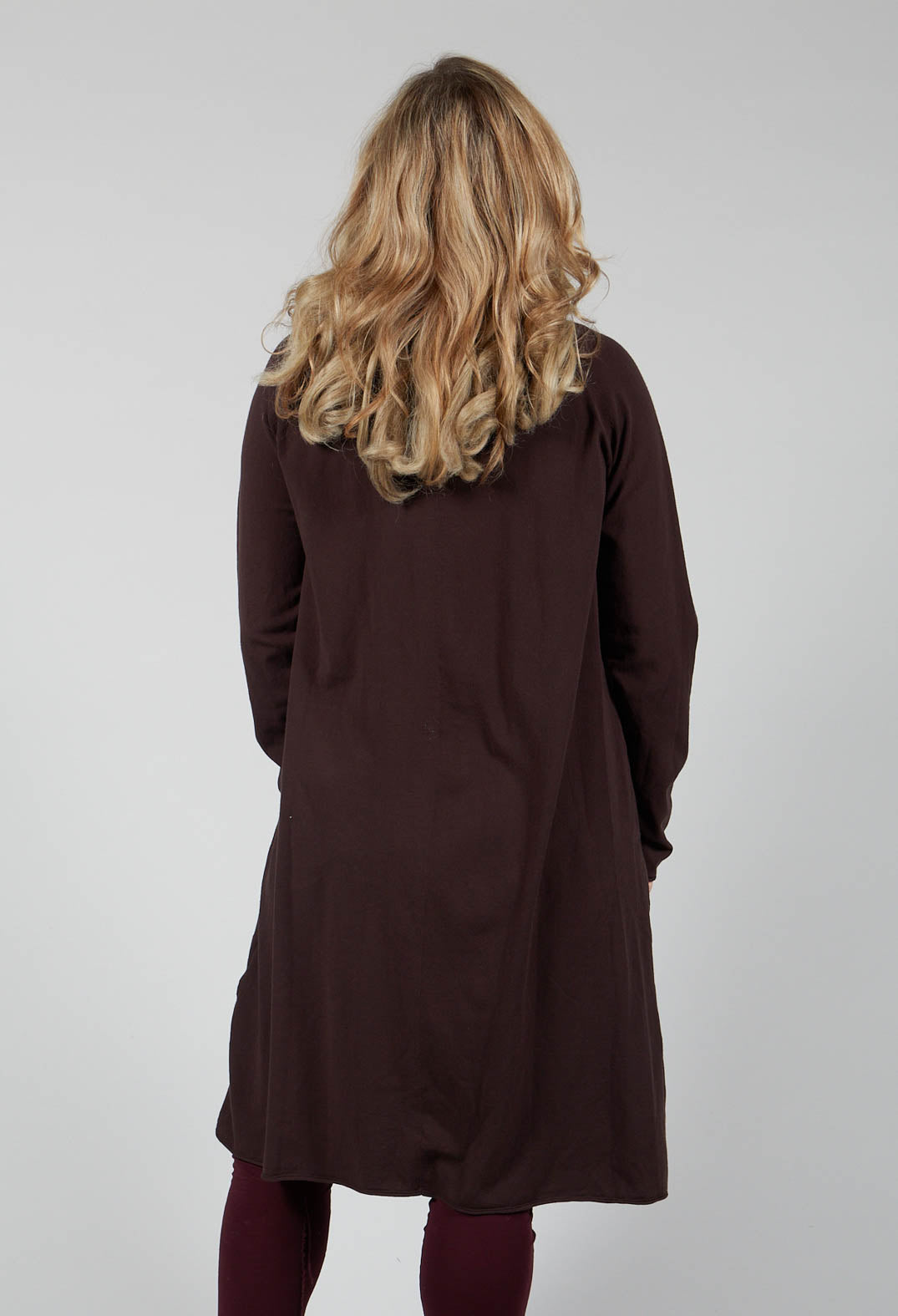 Longline Cardigan in Dark Brown