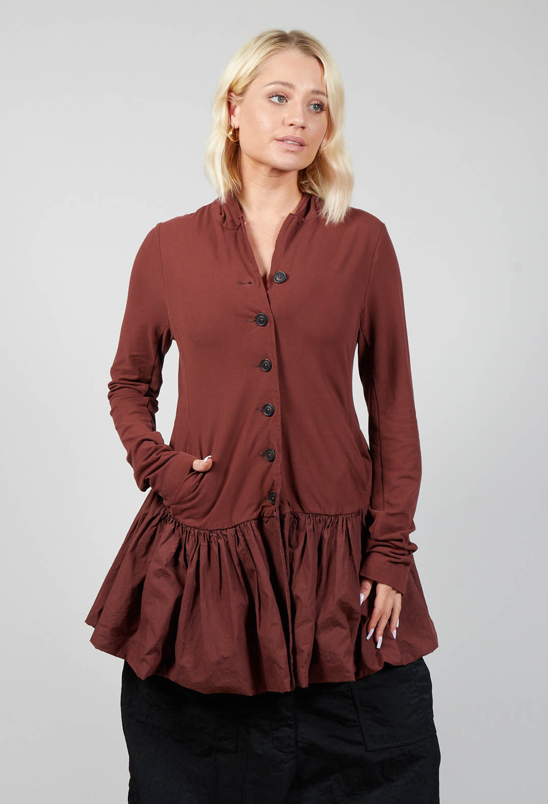 Peplum Jacket in Maple
