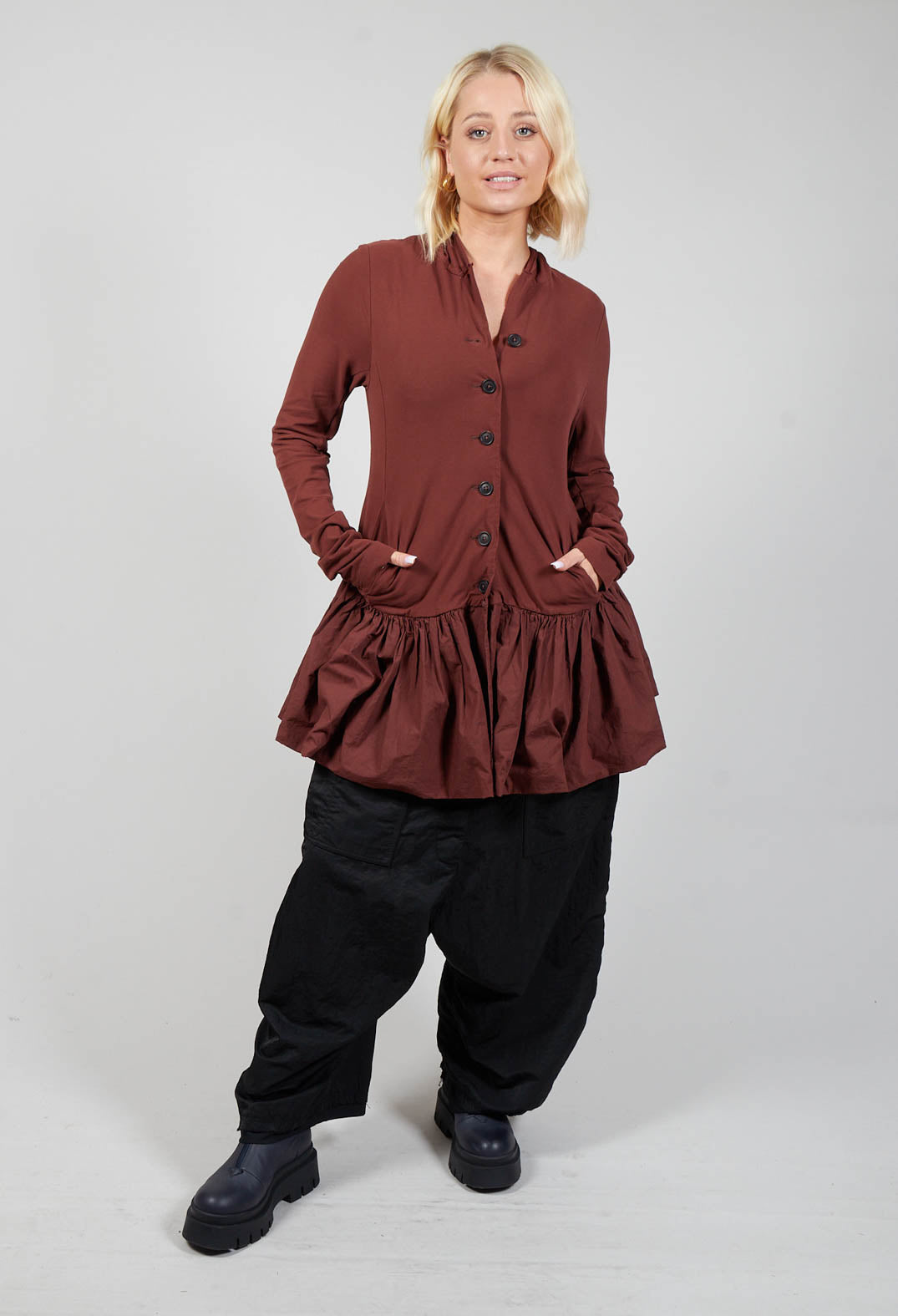 Peplum Jacket in Maple