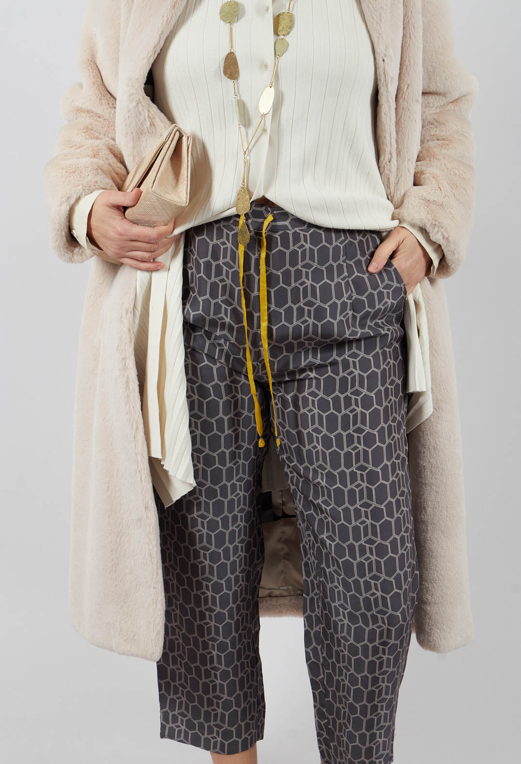 Still Trousers in Bee Charcoal