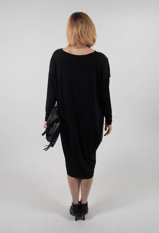Speckled Midi Dress Afra in Black / Silver
