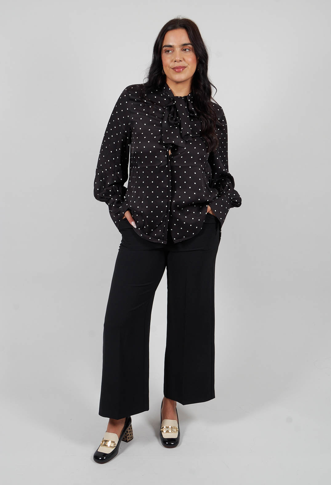High Waisted Tailored Trousers in Black