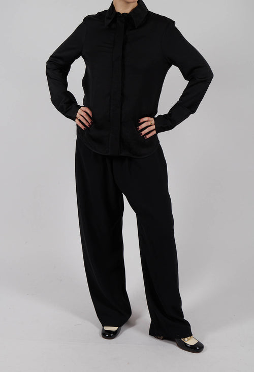 Straight Leg Trousers in Black