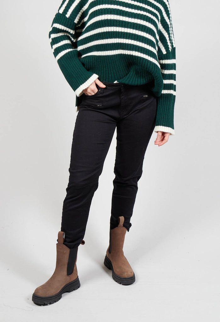 Skinny Fit Woven Trousers in Black