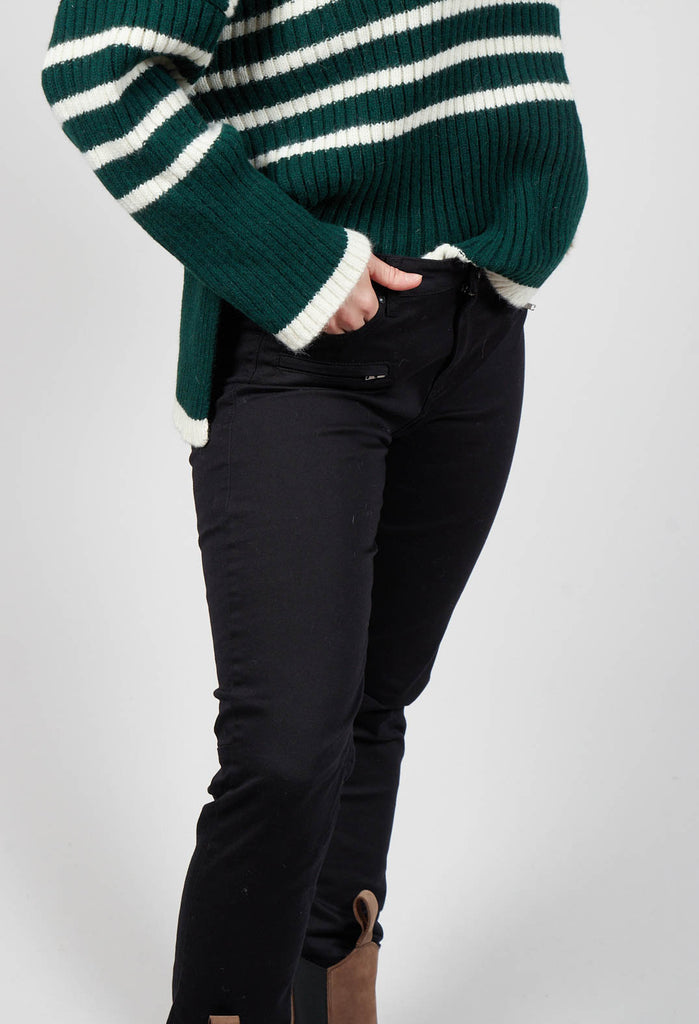 Skinny Fit Woven Trousers in Black