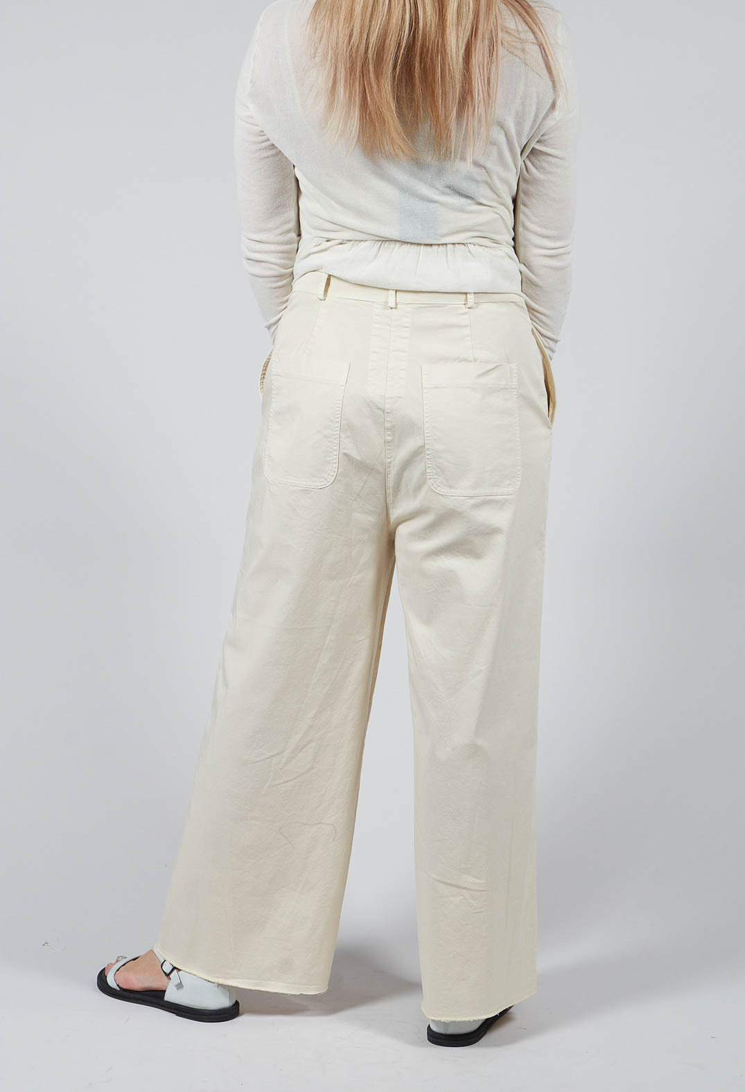 Straight Leg Trousers in Chalk