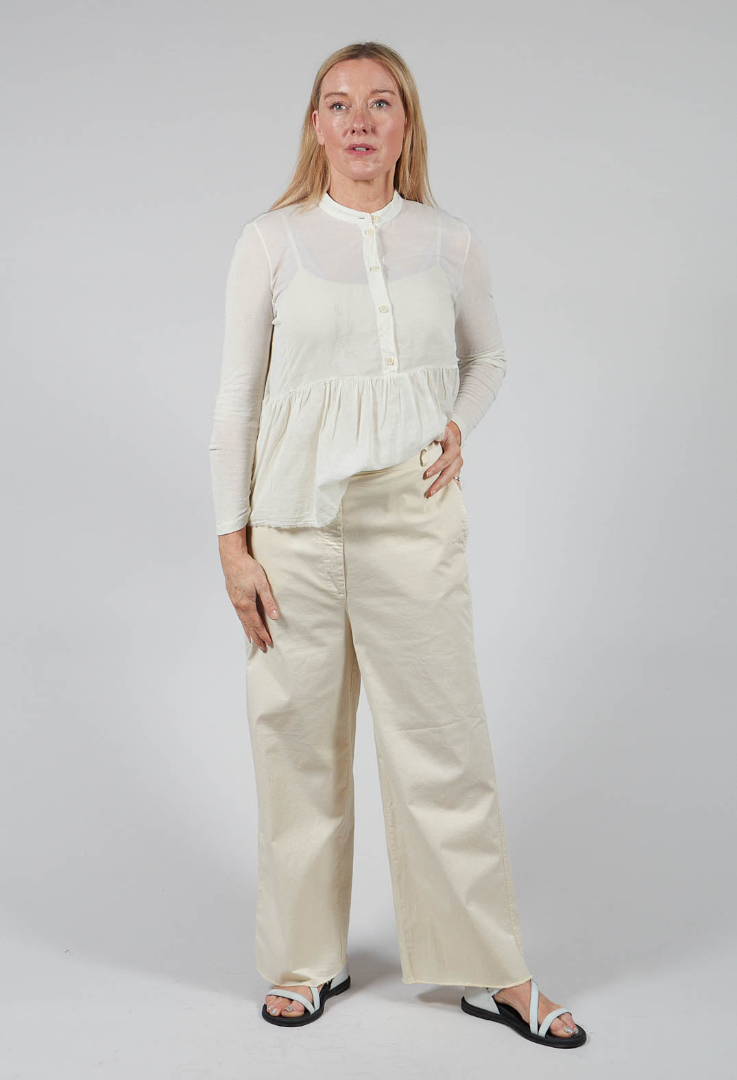 Straight Leg Trousers in Chalk