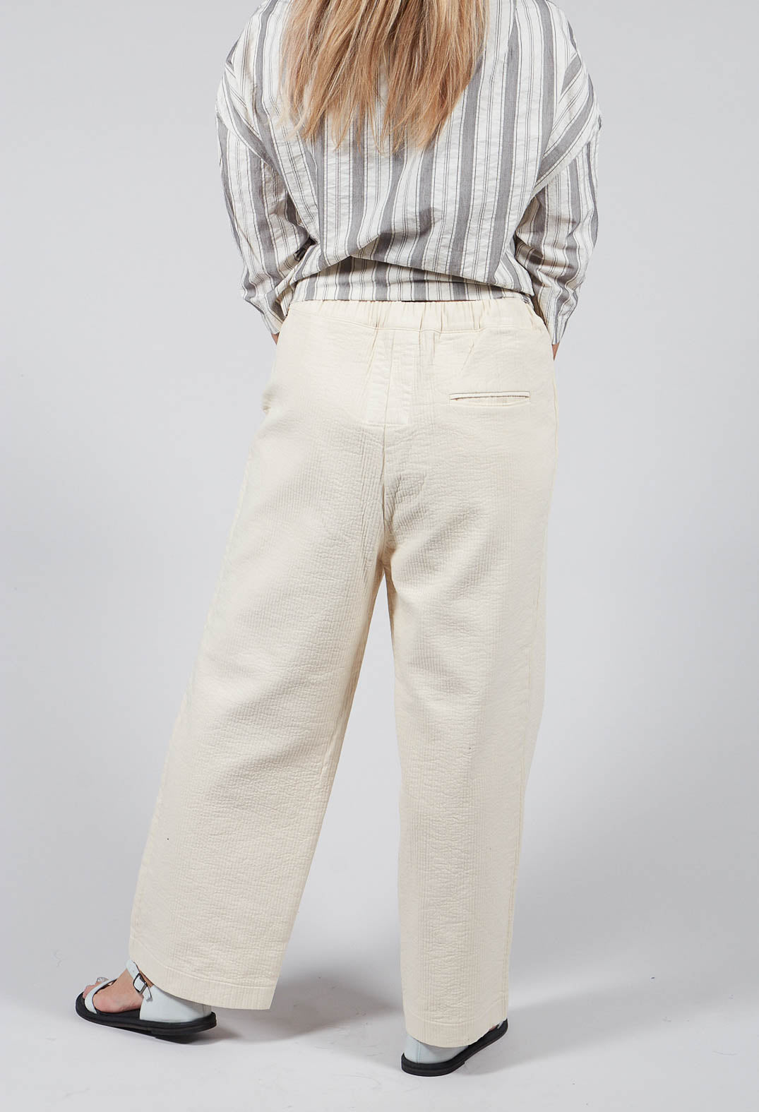 Wide Leg Trousers in Chalk