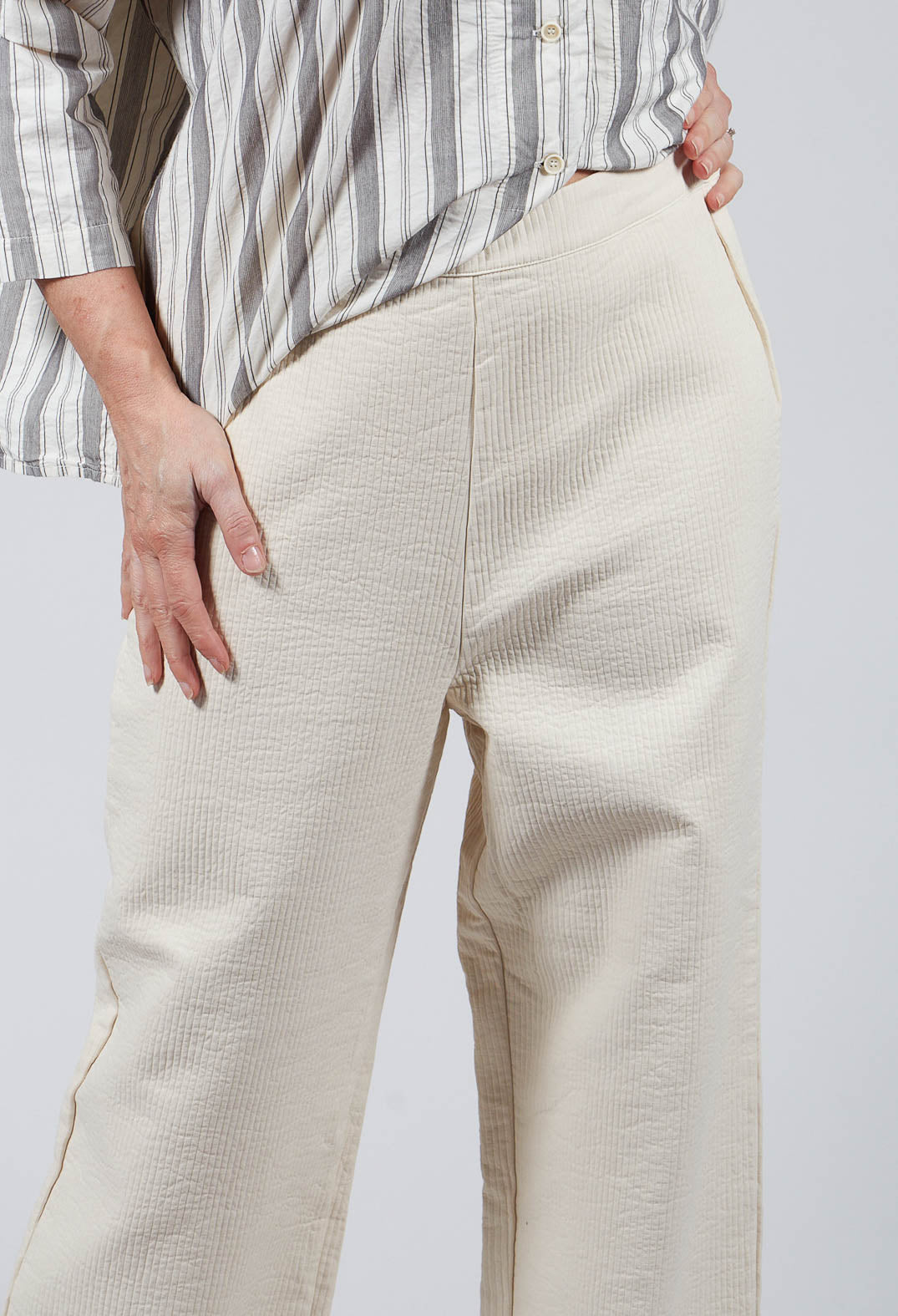 Wide Leg Trousers in Chalk